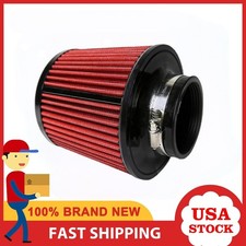 3inch 76mm High Flow Inlet Dry Air Filter Cold Air Intake Cone Replacement Red.