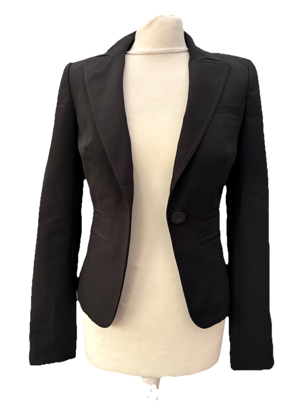 New Look Black Jacket Blazer Size 8 Long Sleeve collar Polyester Women’s