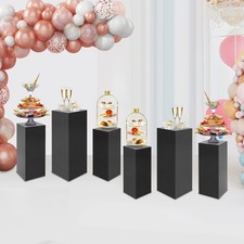 6pcs Metal Cuboid Stands DISPLAY BOXES Pedestal Modern Columns Party Event