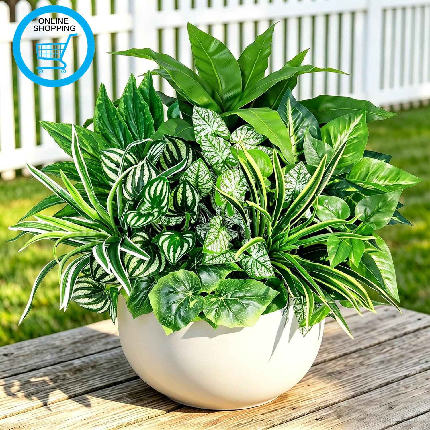 9PCS Artificial Plants Outdoor UV Resistant Fake Plants, Lifelike Faux Greenery