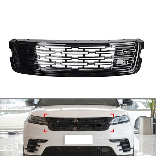 Front Center Radiator Upper Grille Glossy Black For Range Rover Velar 2017-2024