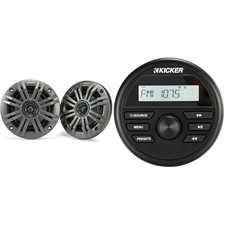 Kicker KMC2 Gauge Mount Marine Grade Receiver 45KM44 4" Marine Speakers bundle