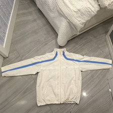 Nike Men  s White/Blue Colorblock Full Zip Track Jacket, Size L