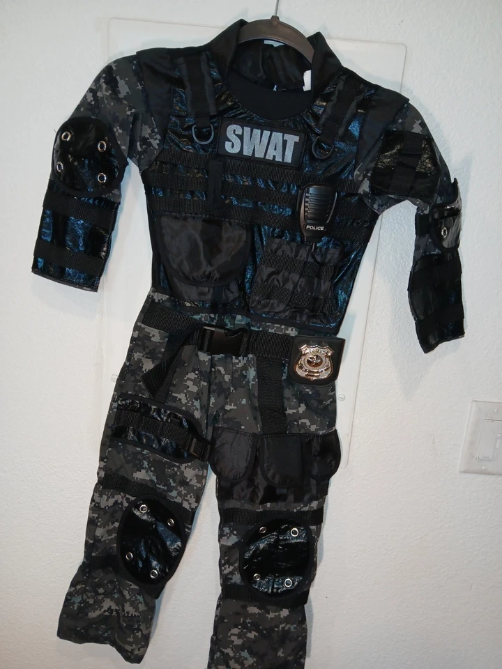 SWAT POLICE Halloween Jumpsuit Costume Kid Camo  - Image 2 of 4