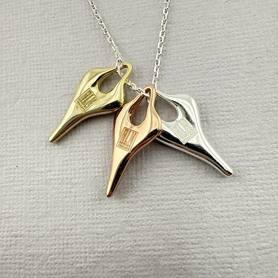 Collar RLM Robert Lee Morris Corazón Modernista Serpenteante Blanco Bronce QVC Foto 4 de 4