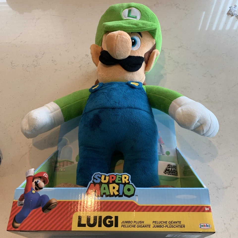 超级马里奥任天堂世界 Jumbo 20 英寸毛绒路易吉 — 第 4/4 张图片