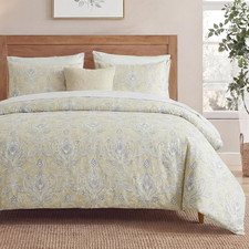 100 Cotton Duvet Cover Set King Size, Boho Paisley Bedding Set with Zipper Clos