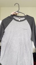 Northrop Grumman Gray Graphic Baseball Raglan T-Shirt 3/4 Sleeve Top
