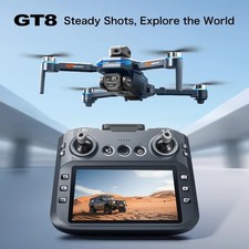 8K GPS FPV Drone with 4.5" Screen Remote, Camera RC Quadcopter Dual Battery