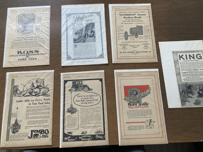 Lot of (7) Vintage 1920's Automotive Magazine Ads ***FREE SHIPPING***
