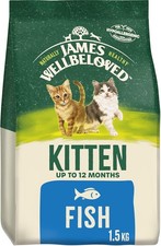 Hypoallergenic Kitten Dry Cat Food - James Wellbeloved Junior - Fish - 1.5kg 13.99 per kilo
