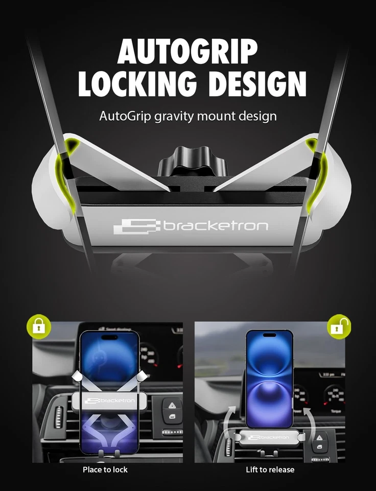 Крепление для телефона серии AutoGrip для вентиляционной решетки переменного тока автомобиля - Изображение 2 из 4