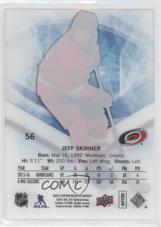 2016-17 Upper Deck Ice Jeff Skinner #56 - Image 2 of 2