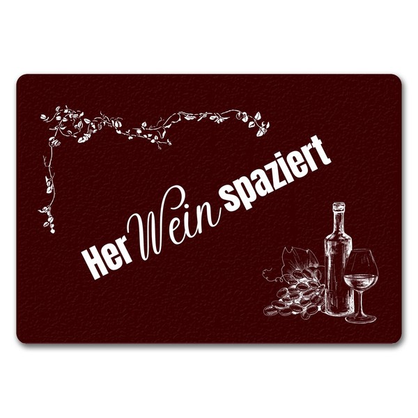 Wein FußMatte In 35X50 Cm Ohne Rand Mit Spruch Herweinspaziert-image