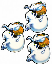 Paper Magic Group Ghost Genie In A Pumpkin Scary Halloween Die Cut Sign Set 3
