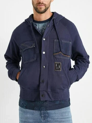 Desigual Austin Sweatshirt Hoodie Jacket Size Small Blue Sustainable Cotton NWT - product listing photo