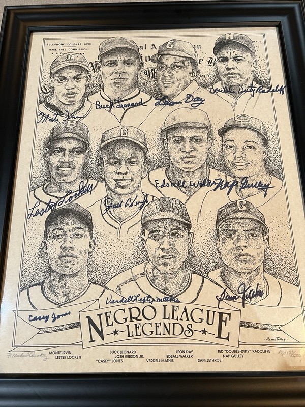1994 Negro League Legends 16x20 Litho Signed By 11 Players & Artist + COA