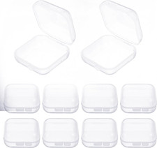 10pcs Small Transparent Plastic Storage Boxes Hinged Lid for Beads Jewelry DIY