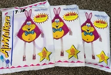 Vintage 1988 Airwalkers Lot Of 3 Easter Bunny Refillable Helium Balloon Party