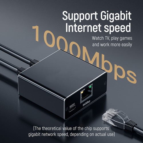 New 1000Mbps RJ45 1 to 2 Out Ethernet Network Splitter Accessory With USB Cable - Afbeelding 20 van 21