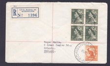 1953 QUEEN ELIZABETH II & ZOOLOGICAL PRE-DECIMAL STAMPS REGISTERED COVER #11