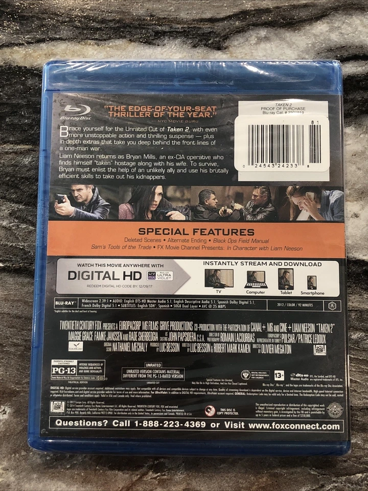 Taken 2 Unrated Edition 2013 Blu-ray Liam Neeson New Sealed - Image 2 of 2