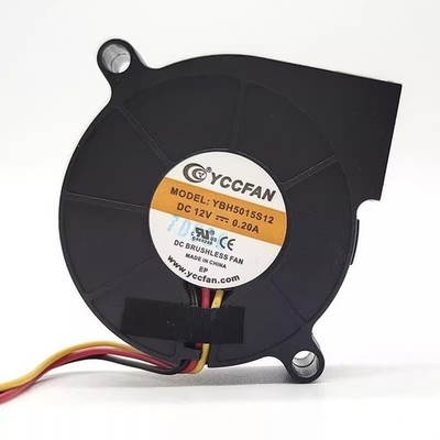 1PCS YBH5015S12 5015 DC12V 0.20A 5CM 3-Pin Mute Turbo Cooling Fan &ex