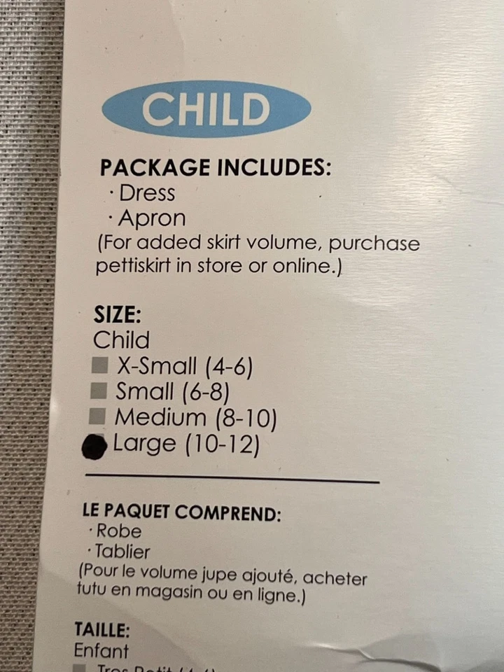 女孩爱丽丝儿童服装连衣裙蓝色白色大号(10-12)加州服装 — 第 3/4 张图片