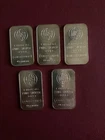 5 ENGLEHARD 1 OZ. .999 FINE SILVER BARS BIG E