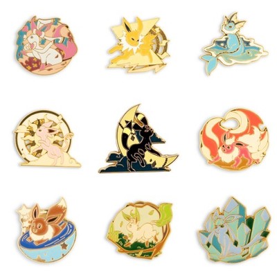 Pokemon Eeveelution Enamel Pin Set 9 Collectible Eevee & All Evolutions