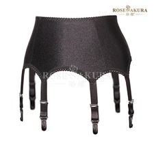 Rose Sakura Plain Color 6 Strap Vintage Suspender Garter Belts Sparkly Finish