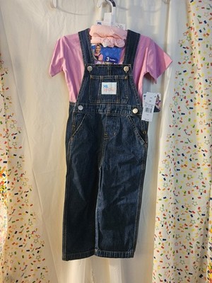 MS. RACHEL 3 PIECE TODDLER OUTFIT: TOP, OVERALL, HEADBAND: NEW WITH TAGS: SZ 2T