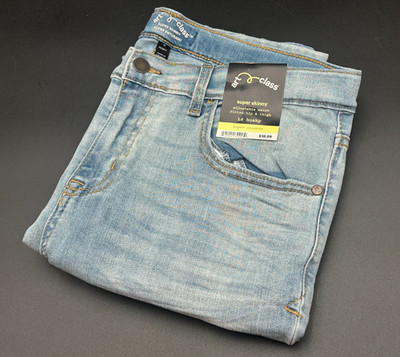 Art Class Teen Boys Blue Jeans Size 16 Husky Adjustable Waist Super Skinny NWT