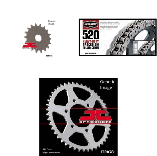 520H Heavy-Duty Chain Natural,Front & Rear Sprocket Kit KAWASAKI ER-6N 2010-2016 - Picture 1 of 5