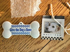 NEW 2000 LONGABERGER Give the Dog a Bone Basket Tie On #36188 BLUE Mulligan RARE