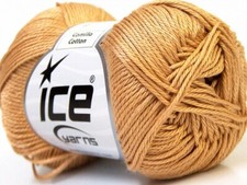 6-Skein Lot Camilla Cotton Yarn fine 6x50g Light Brown