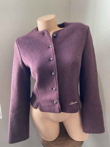 Orig. SALZBURGER Kurzjacke aus gekochter Wolle - Oberteil US P Zinnknöpfe geflochtener Besatz