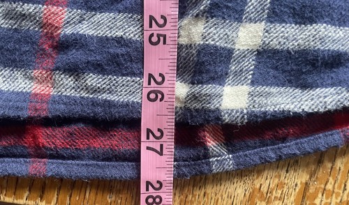 American Eagle Flannel Shirt Womens Med Boyfriend Fit Blue Red Amazingly Soft - Picture 17 of 17