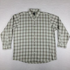 Jos A Bank Shirt Mens XL Brown Green Plaid Traveler Collection Dress Button Down