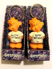 COLLECTABLE MIKO "HAPPY LOVER" NOVELTY KEYRING, NEW, QTY X 2 [ BOTH DIFFERENT ]