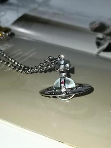 Vivienne Westwood Small Orb Necklace clear silver chain