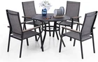 5 Pcs Outdoor Dining Set Patio Furniture Set Aluminum Lightweight Chairs & Table