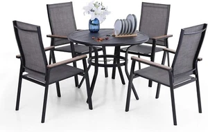 5 Pcs Outdoor Dining Set Patio Furniture Set Aluminum Lightweight Chairs & Table