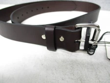 C.C. Filson Brown 1 1/2" Bridle Brown Leather Belt Stainless Steel Buckle Sz 42