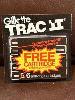 12 Gillette Trac II Razor Blade Refills Cartridges Brand New Sealed Old ...