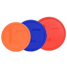 Pyrex 323-PC 1.5Qt Orange 325-PC 2.5Qt Blue 326-PC 4Qt Red Mixing Bowl Lids