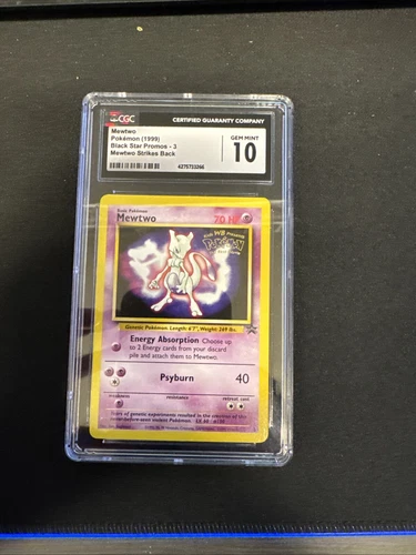 CGC 10 GEM MINT Mewtwo # 3 WB Movie WOTC Black Star PROMO Pokemon Card