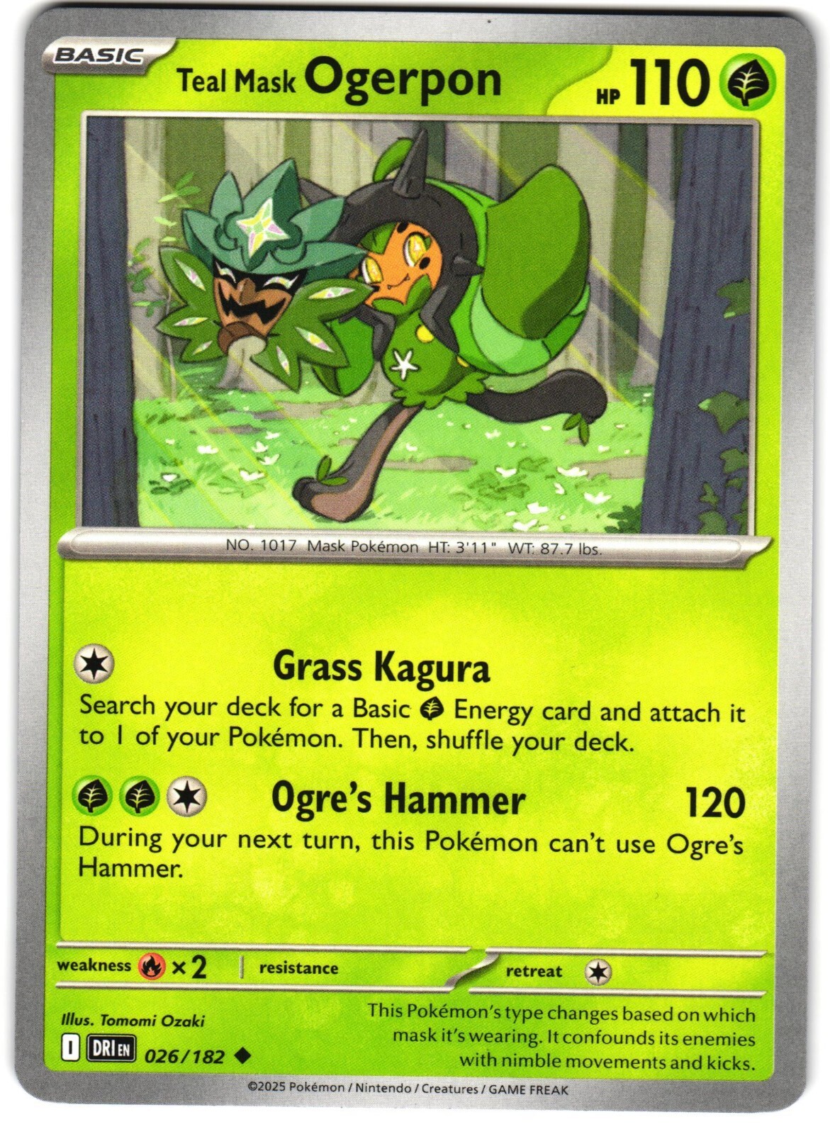 Teal Mask Ogerpon 26/182 Pokemon SV: Destined Rivals 