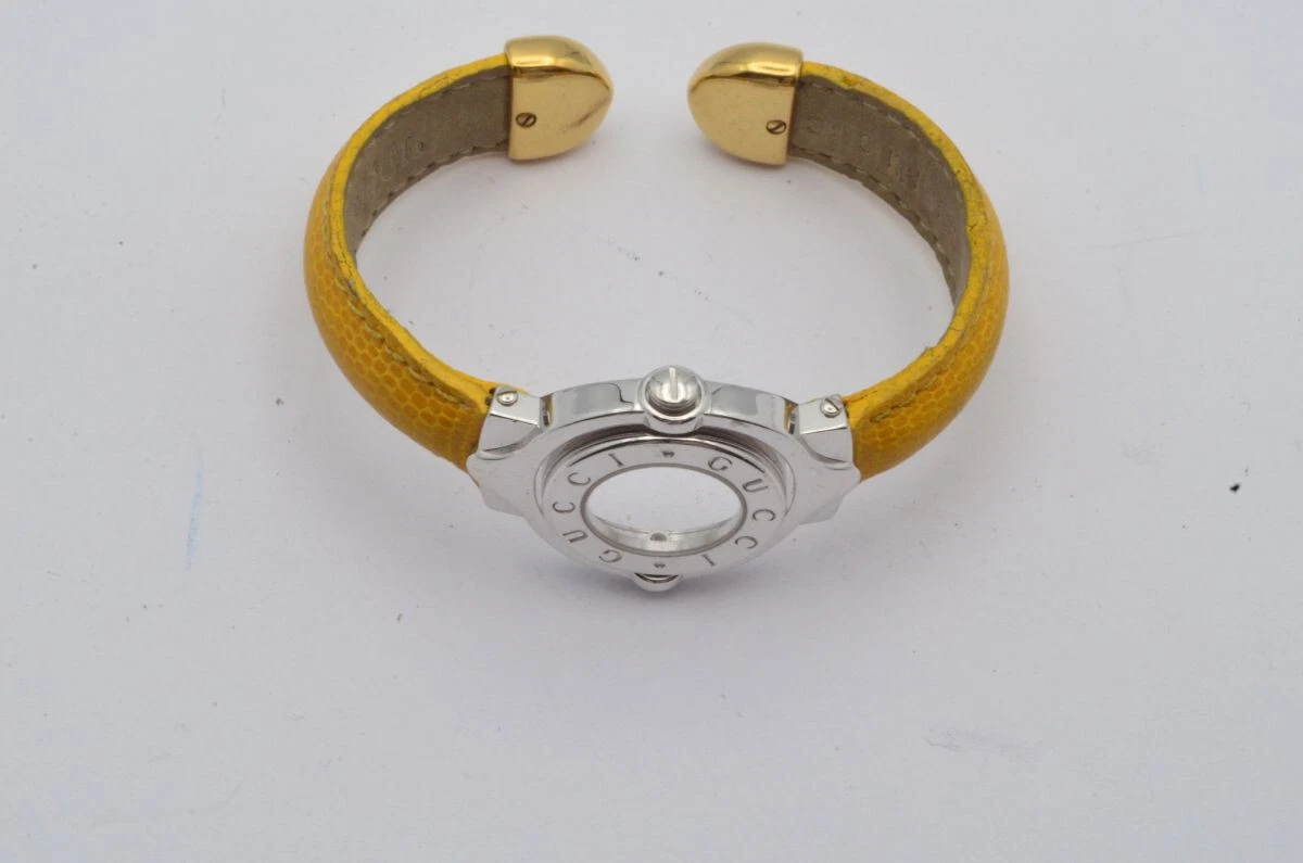 BRACELET GUCCI BRIDES VINTAGE ACIER BRACELET POUR FEMME VINTAGE JAUNE