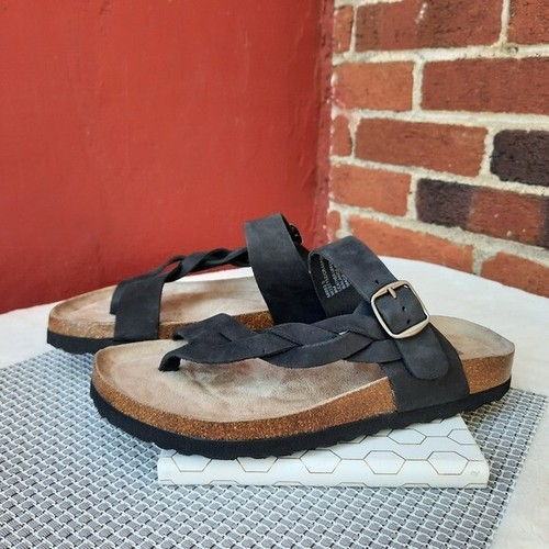 White Mountain Crawford Braided Leather and Cork Comfort Sandals 9 NEW |  eBay